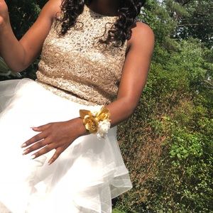 Two Piece Dress (Gold&White)